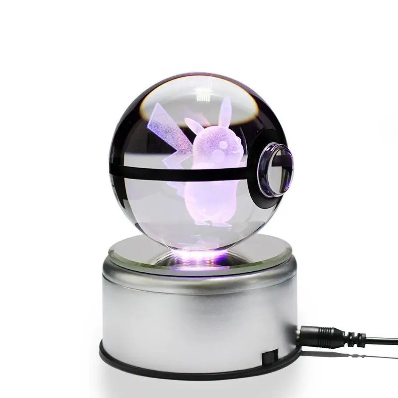 Creative Bedroom Bedside Decoration Gift Luminous Usb Touch Led 3d Table Lamp Rotating Crystal Glass Ball Night Light With Base