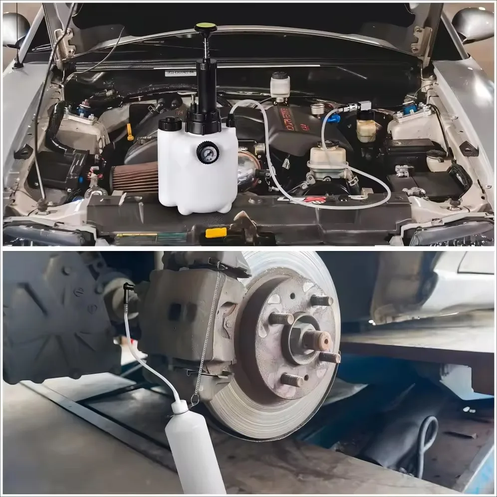 3L Manual Brake Clutch Fluid Bleeder Kit Oil Change Hand Pressure Pump Refill Tank Tool Set Manul Brake Oil Replacement Kit