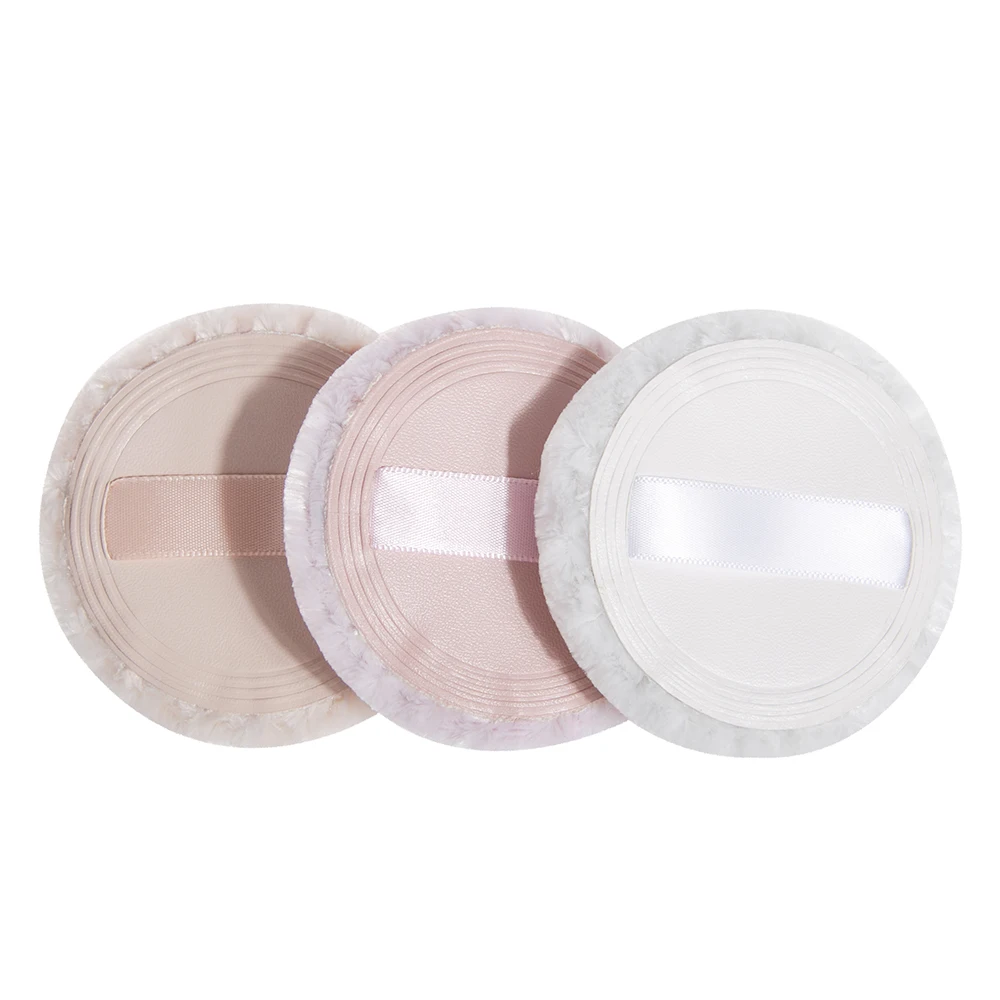 Private label cosmetic plush puff loose powder cushion cotton makeup puff