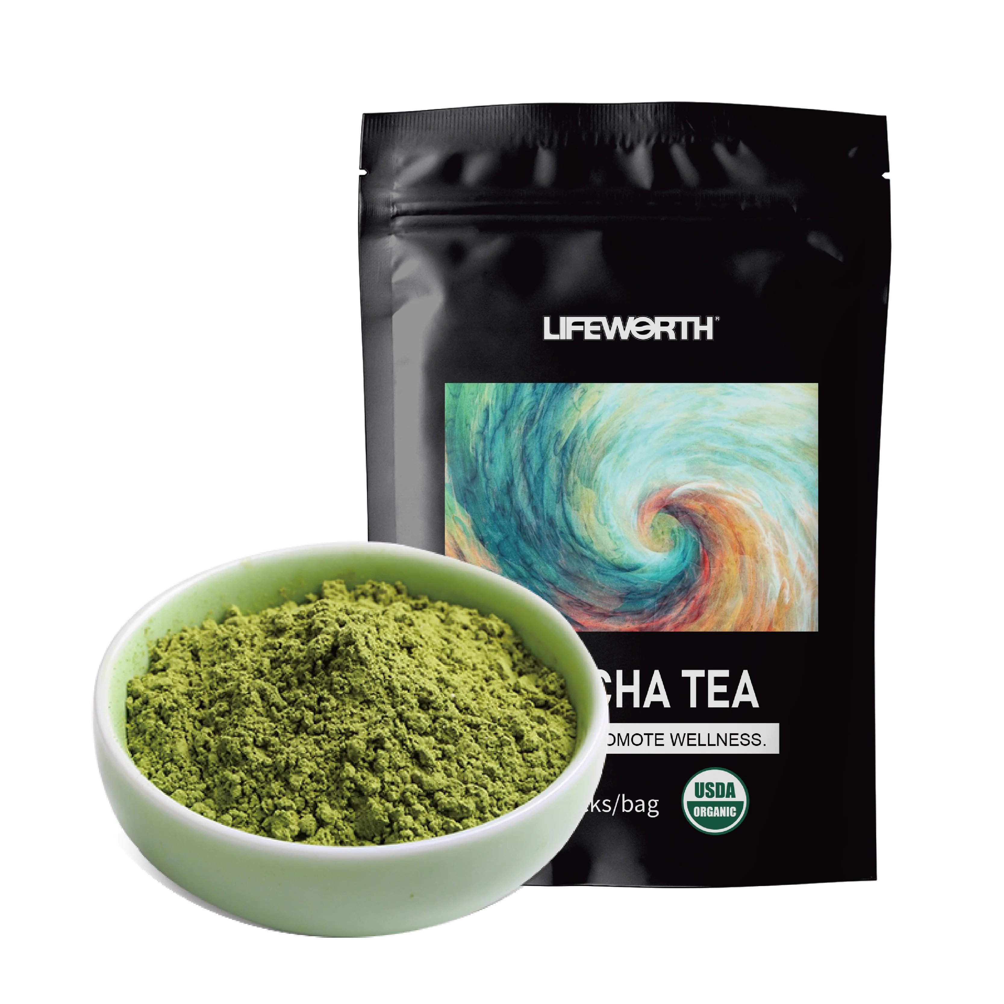 Lifeworth Great Rise Private Label Green Tea Powder Natural Organic Certificated Japanese Flavor Matcha with Free Sample