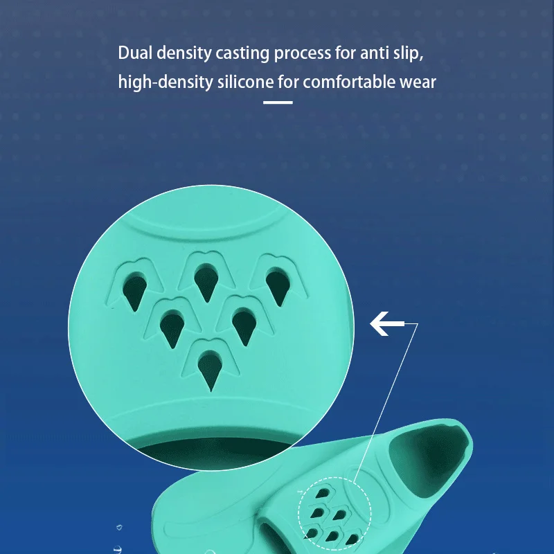 Short Youth Flippers Training Professional Silicone Swimming Fins For Kids Beginner