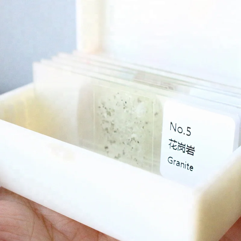 24 Types Mineral Thin Rock Prepared Microscope Slides for Geological Research