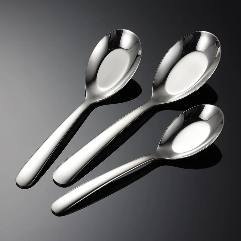 304 Stainless Steel Flatware Thickness Round Silver Sustainable Spoon