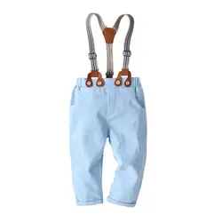 Hot Style Kid Casual Trousers Gentleman Suspender Baby Cotton Trousers Boy Pants