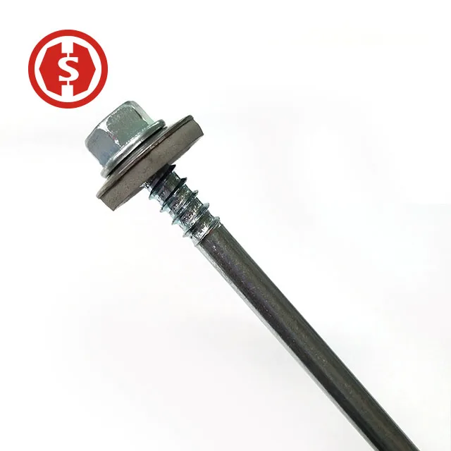 Wholesale White Galvanized Tek Screw Hex Flange head Self Drilling Double Thread Roofing Screw Factory customized