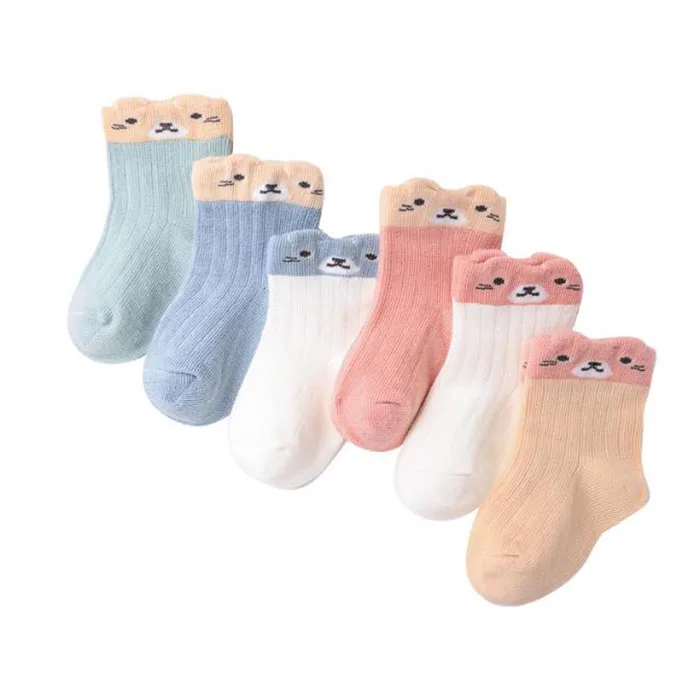 New Design Children Socks Cartoon Cute Baby Socks Combed Cotton Newborn Socks