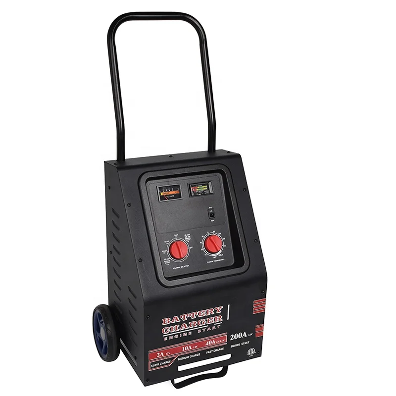 12V 2A/10A/40A/200Amp Manual Wheeled Battery Charger and Battery Tester