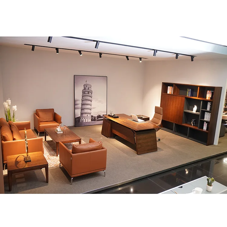 Factory Direct Sell Luxury Office Desk Furniture Leather Office Chair Office Furnitures Set