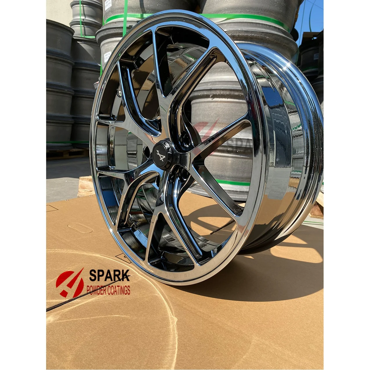 super Black Chrome Powder Coating mirror effect for wheels rims hubs bonding nano super Ghost Black chrome