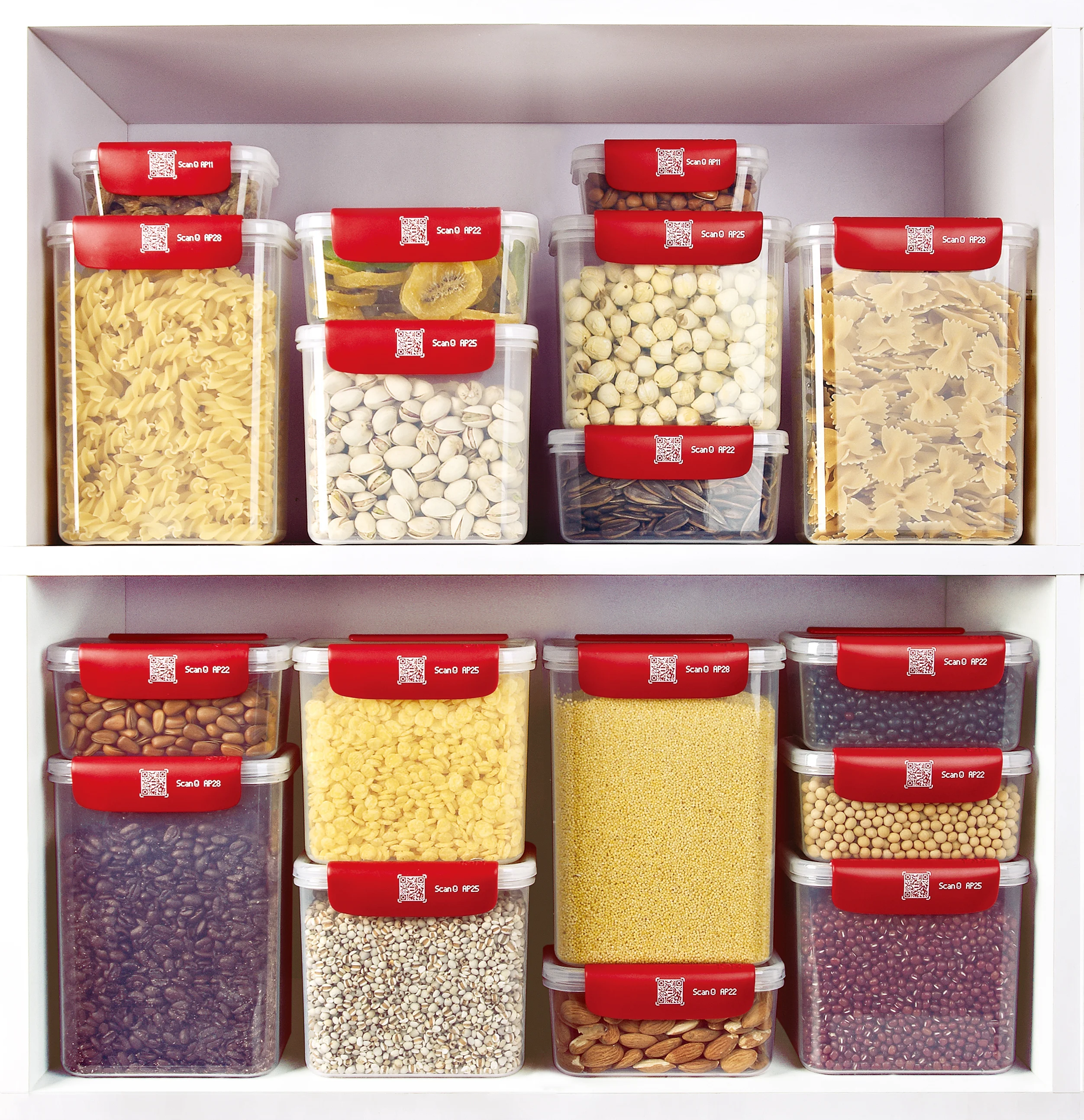 lock hot sale Kitchen airtight Food plastic sealed storage coffee tea sugar dry food grade canister set with lid