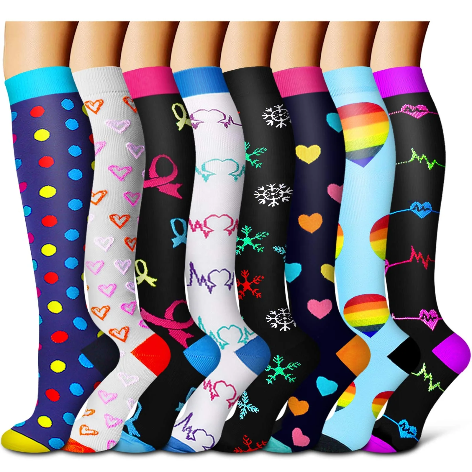 Hot Sale Cute Happy Non-Slip Unisex Breathable Sports Compression Socks