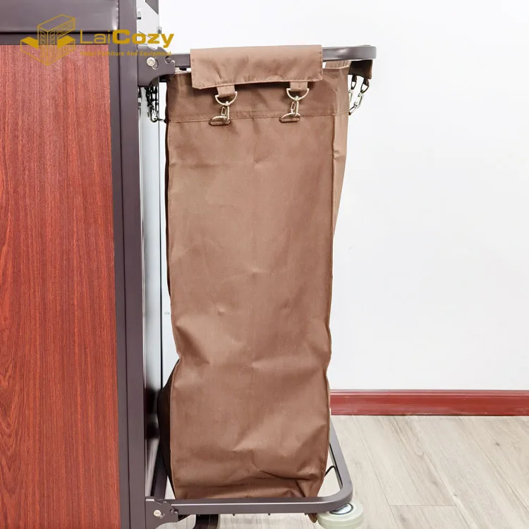 Hot Sale Hotel Room Service Housekeeping  Maid Cart Metal Cleaning Trolley