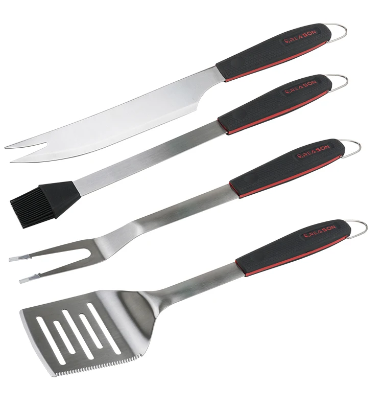 New Design Stainless Steel Barbecue  Grill BBQ Tool Set With TPR Handle