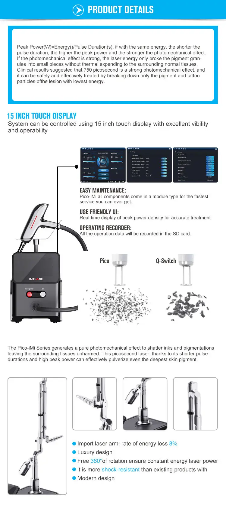 Best Brand Scar Mole Freckle Removal Q Switched Nd Yag Picolaser Tattoo Remove Laser Machine Picosecond