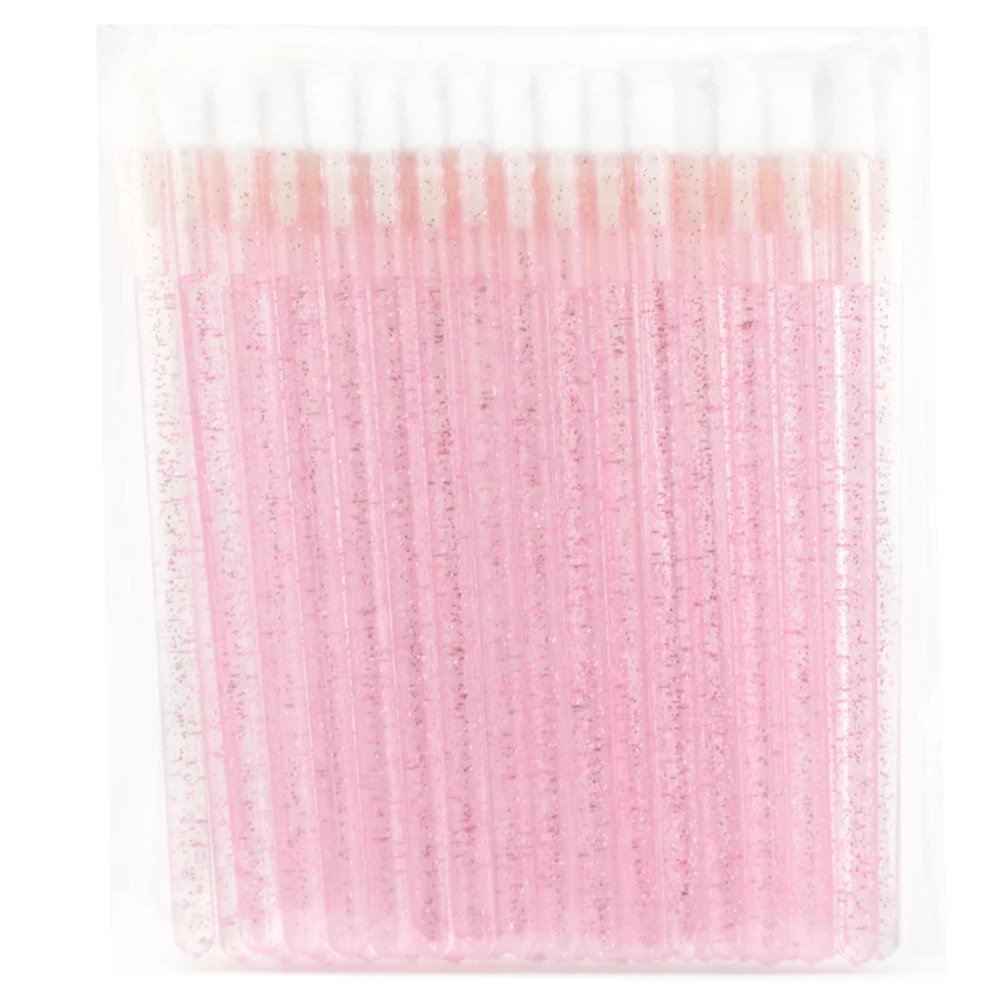 
NAGARAKU 50pcs Disposable Eyelash Brush Crystal False Lashes Micro Brushes Eyelash Extension Supplies Cleaner Beauty Makeup 