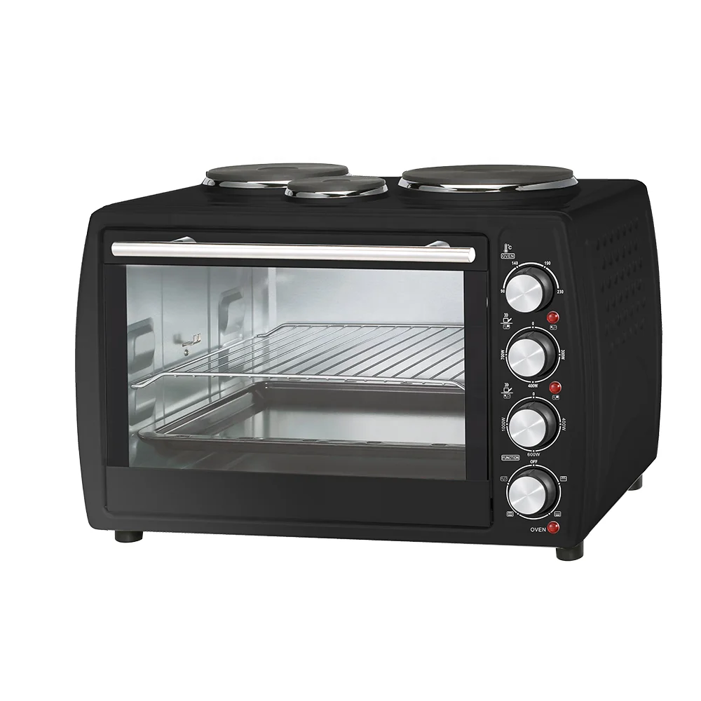 1500w+1000w+700w 36 capacity 2 hotplates electric convention bakery oven rotisserie pizza toaster oven with CE