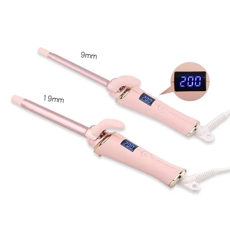 Dropshipping Mini Curling Iron 3/8 inch Fast Heating Ceramic Hair Curler Wand with LCD Display Wet and Dry Hair Curler