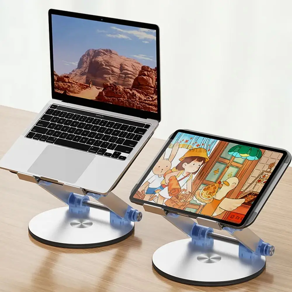 Новая регулируемая алюминиевая Поворотная подставка для ноутбука Macbook Air Xiaomi Dell HP Lenovo PC Tablet с поворотом на