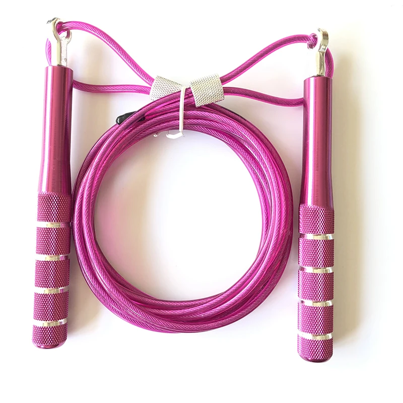 Wholesale Aluminum Alloy Handle Skipping rope Steel cable Rope Speed Aerobic Exercise cross-fit Jump Rope