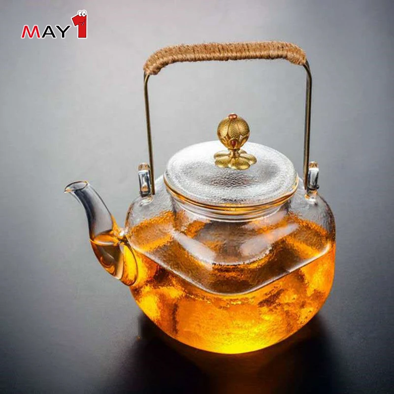 
With Handle For Home Hot Sale High Borosilicate Glass Teapot 