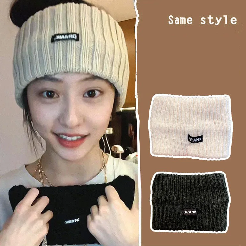 2021 new woolen yarn knitted headband girl wide-brimmed hair bundle woolen yarn multicolor elastic headscarf durag