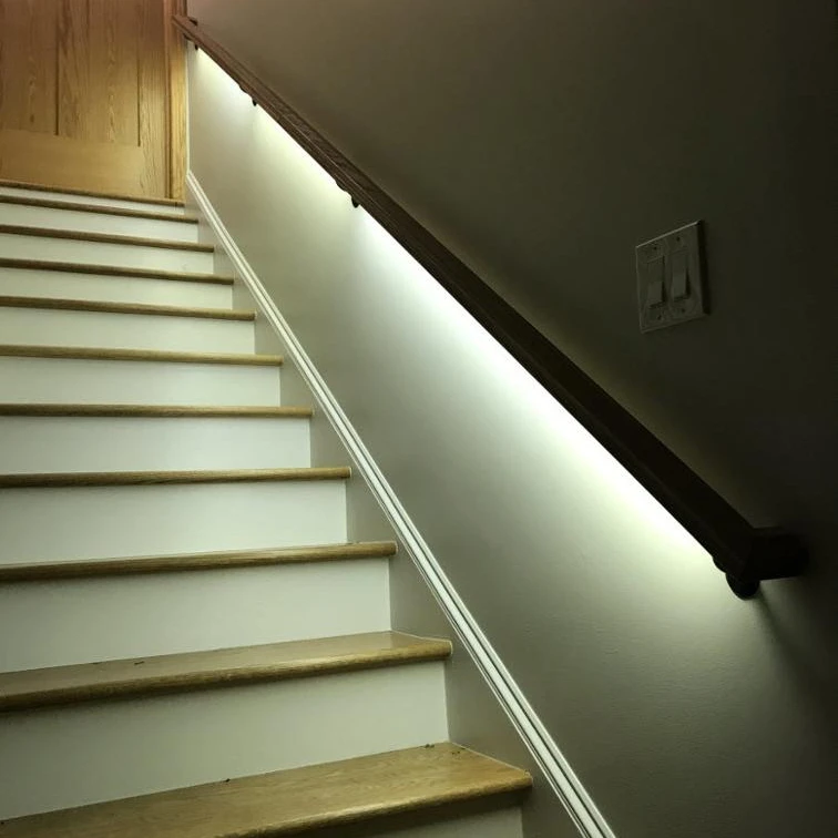 Wood Luminous Led Light Handrail For Stairs
