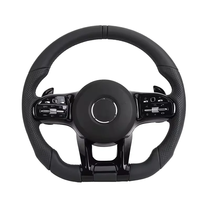 С черной отделкой, полностью кожаный руль для Mercedes Benz W211 W169 W177 W221 GLS X167 GLA45 X156 Gle 53 AMG GT 2023