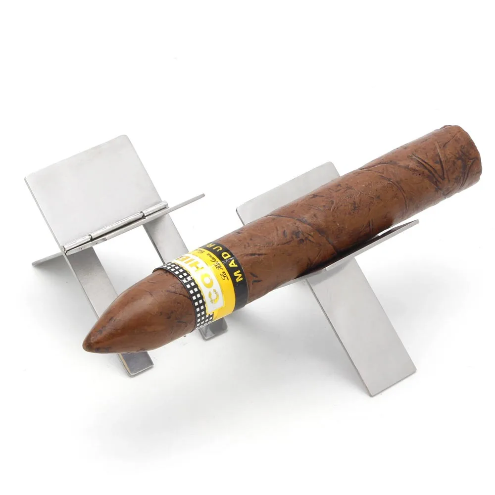 Stainless steel folding cigar bracket