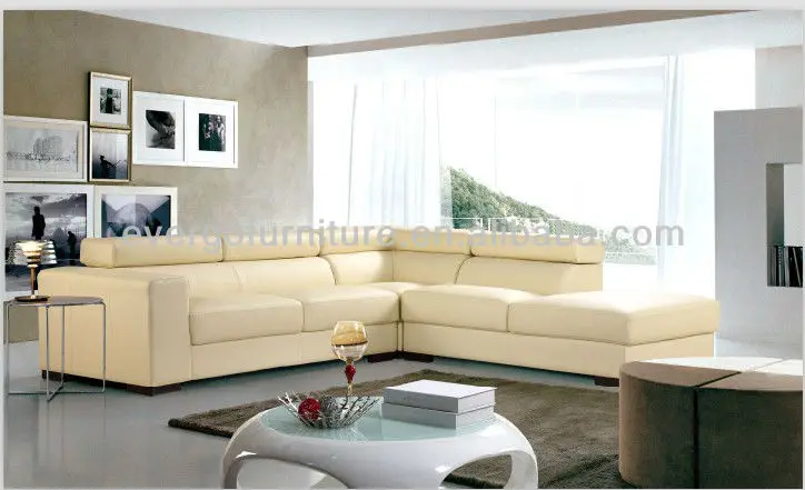 White modern furniture with sofa L shape