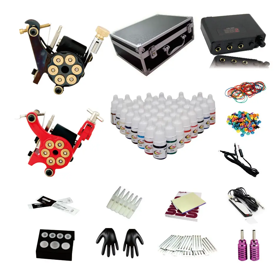 Full set 4 machines beginners Wholesale Newest Style Professional Tattoo Machine Kit