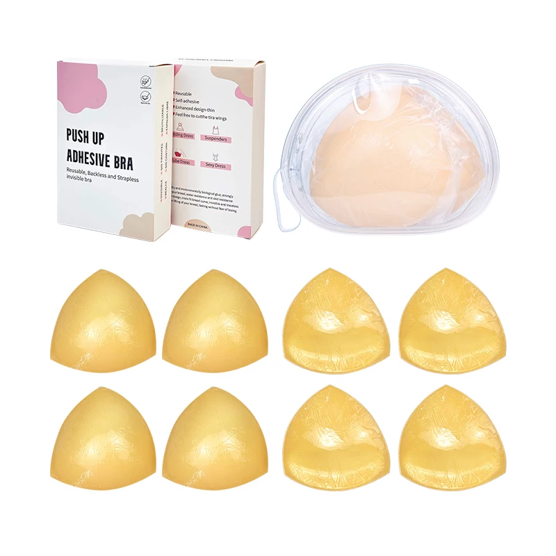 INVISFEEL reusable silicone breast pad nude underwear pad Cotton Bra Stick-On Pads Intimates Accessories