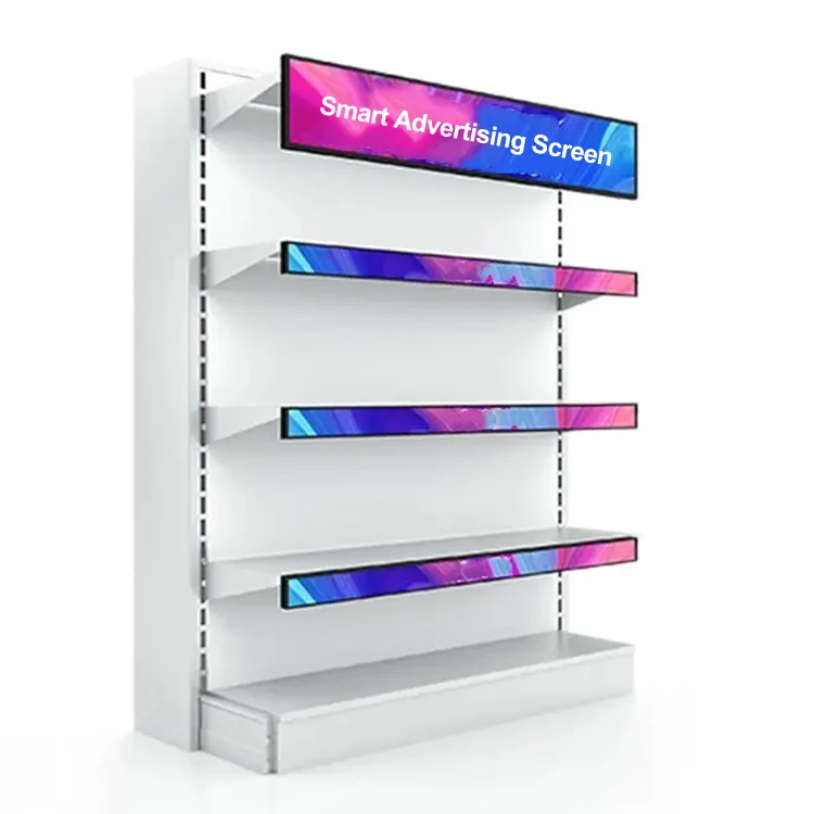 Shelf-Edge Advertising Screen Custom Size 19 23 24 35 37 Inch Led Stretched Video Display Player Supermarket Shelf Led Display