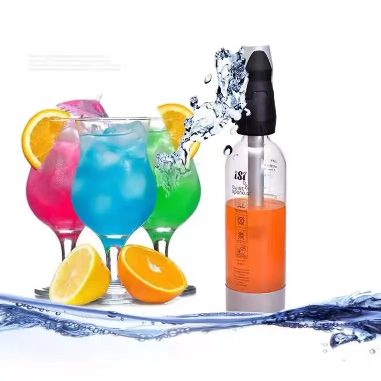 Portable Drinkmate  Sparkling Soda siphon head maker Manual Desktop Home BPA Free Eco Plastic Hand Press Carbonated Soda Maker