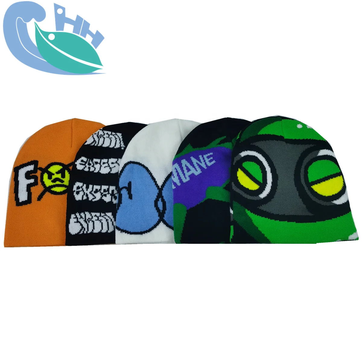 Oem Custom High Quality Unisex Acrylic Jacquard Winter Cap Pullover Protection Warm Hat Skull Knitted Sports Ski Beanie