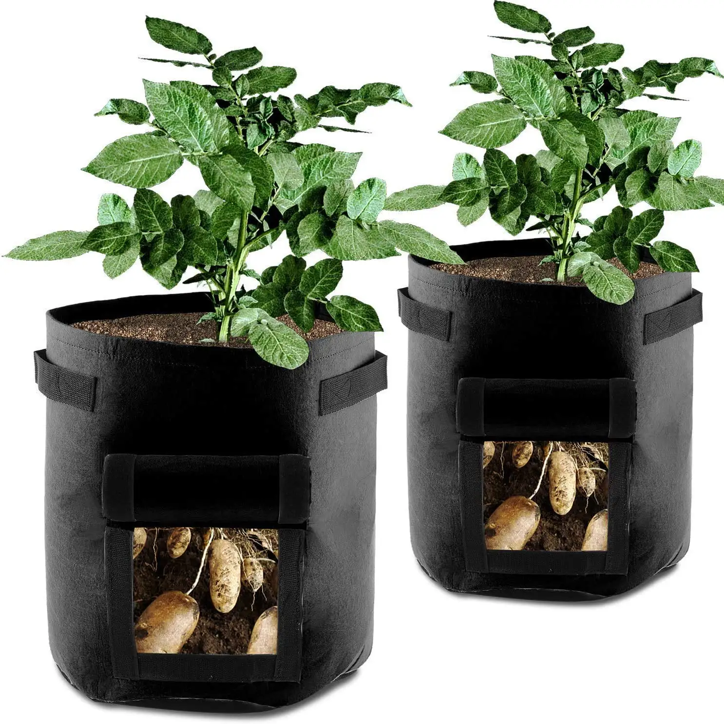 Breathable Potato Non-Woven Plant Grow Bag With Handles Non Woven Fabric Seedling Bags Plant Grow