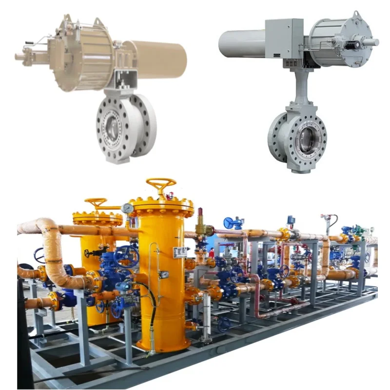 Pressure and Flow Control Skid featuring Samson 43 series pneumatic butterfly valves along with 3730 valve positioners