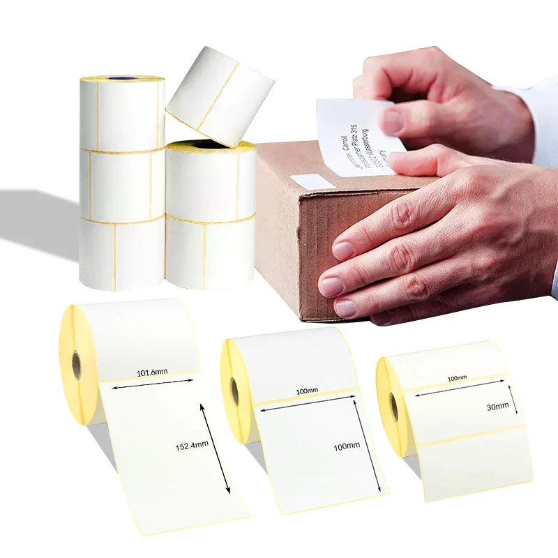 Customize transfer thermal print laser label roll PET/PVC barcode blank sticker shipping label inkjet thermal pp synthetic label