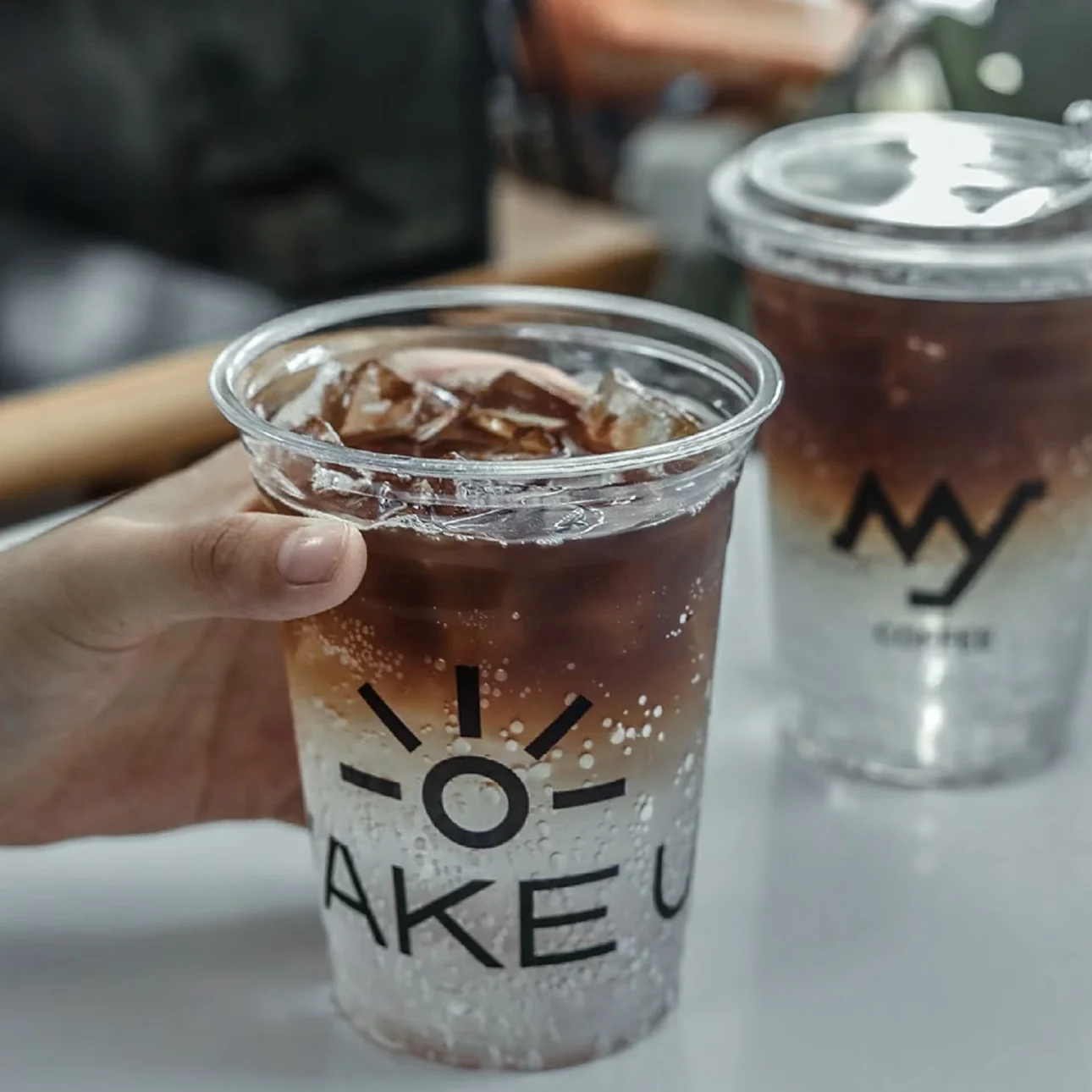 Wholesale disposable Custom printed clear 12/16/20/24oz PET transparent plastic cup with lid boba bubble milk tea cup