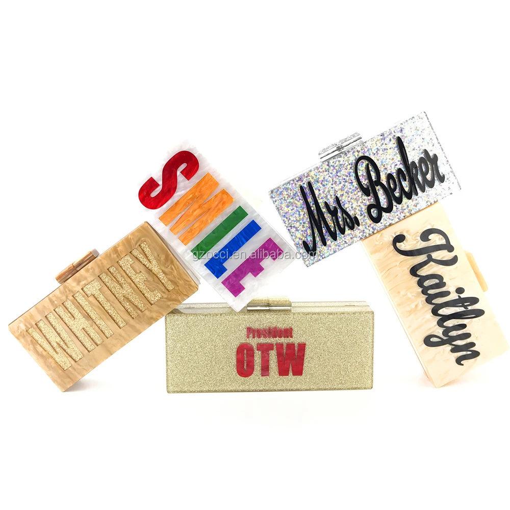 
OC4060 Guangzhou Evening Bag Manufacturer Custom Acrylic Bag Womens Clutch Purse 