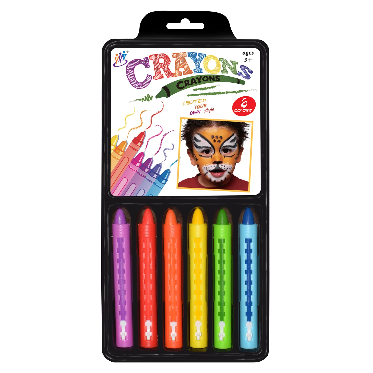 Professional Quality Face crayons for Family Party and Halloween Day colorful 6c face paint Body & Face Painting Makeup Kit Set