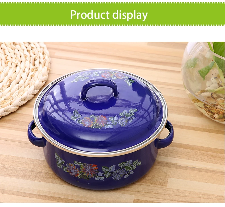 110ED cheap factory stocks yiwu wholesales BLUE Cast Iron steel parini cookware casserole Enamel Cooking Pot sets