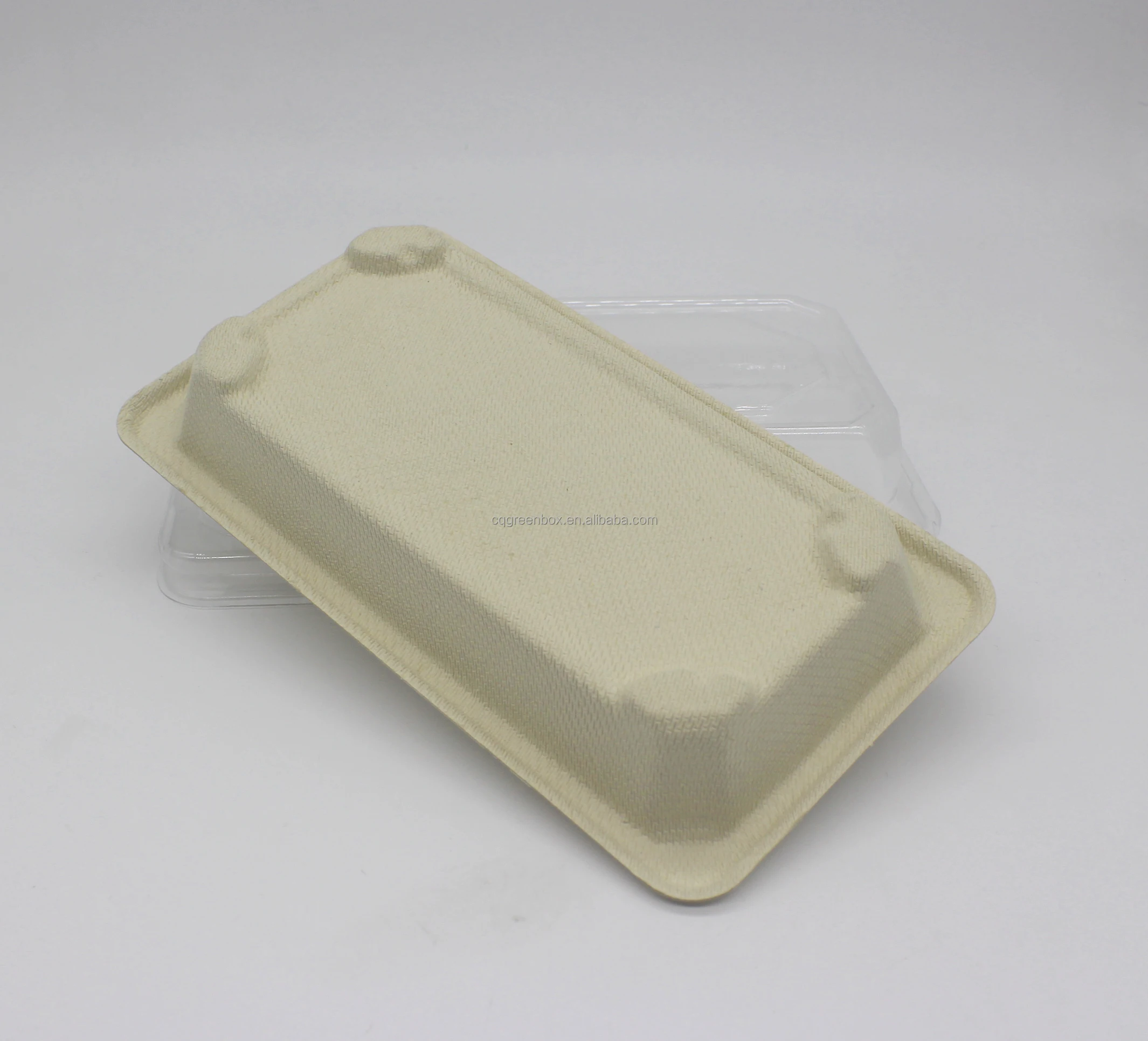 Wholesale Supply Compostable  Custom Sushi Box Bagasse Sushi Tray With Lid