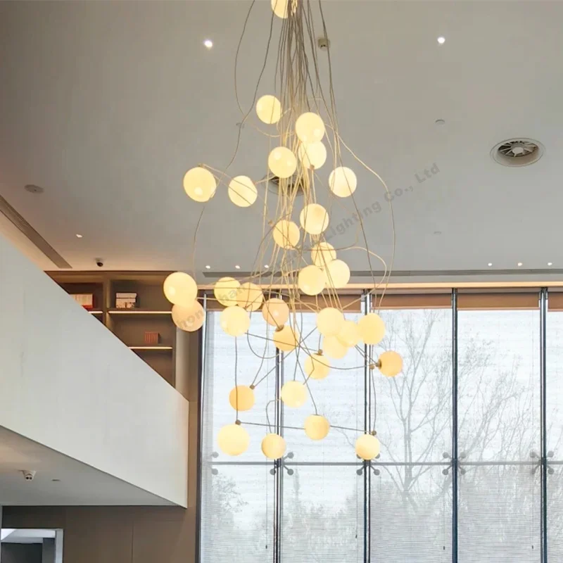 Customized Postmodern Style Office, Living Room, Exhibition Hall, Luxurious Modern Water Droplet LED Pendant Light