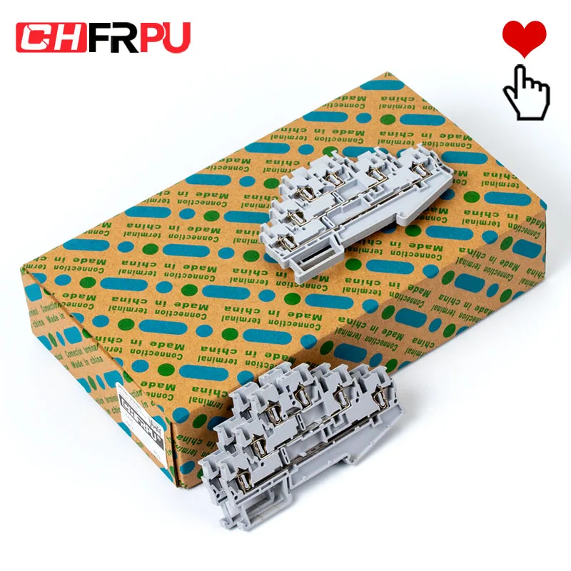 CHFRPU ST2.5-3L 2.5mm2 DIN Rail Combined Spring Three-layer Terminal Block Pull-back Spring Terminal Block