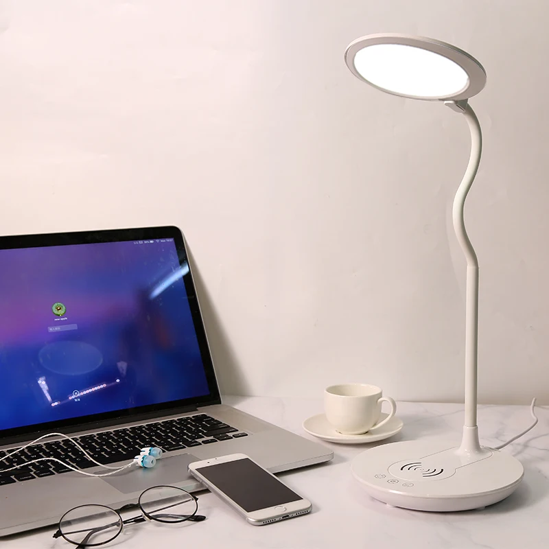 
Free sample dimmable flexible wireless charger led lamp table lamp 