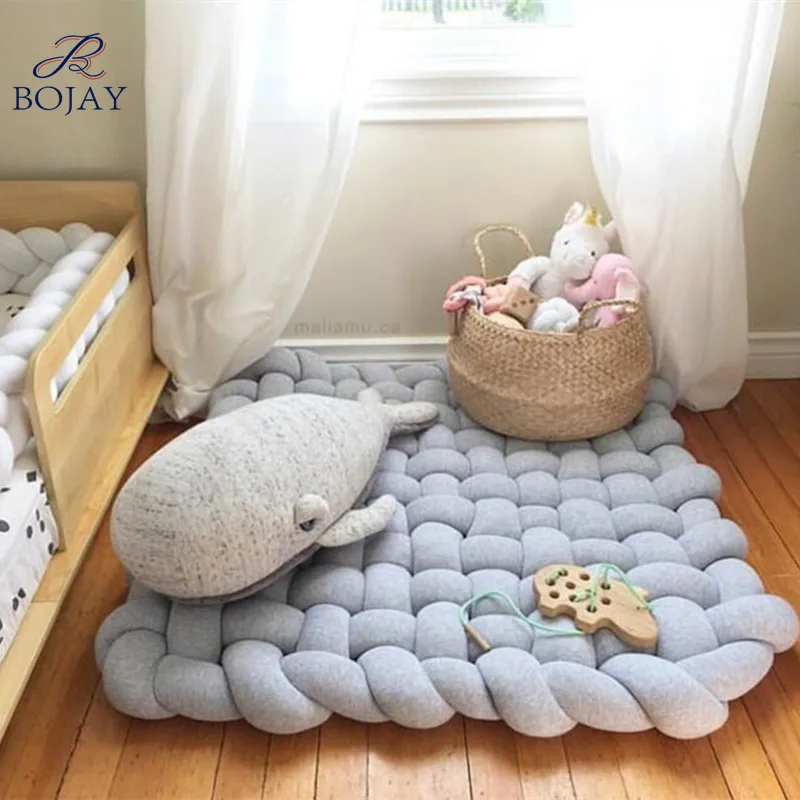 Thick Padding Handmade Baby Play Mat Nursery Cushion Playroom Rug for Baby and Toddler Baby Rug Cute Durable Game Room Decor