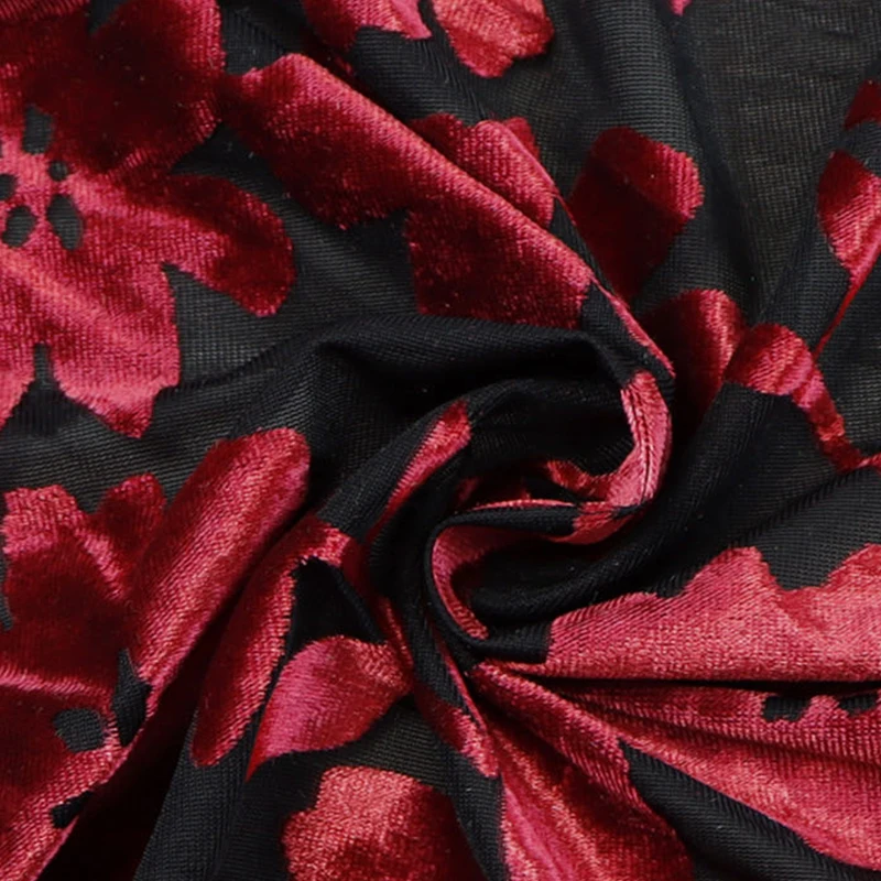 Fashion high quality fabric beautiful and graceful comfortable texture knitted burnt velvet fabrics for clothing