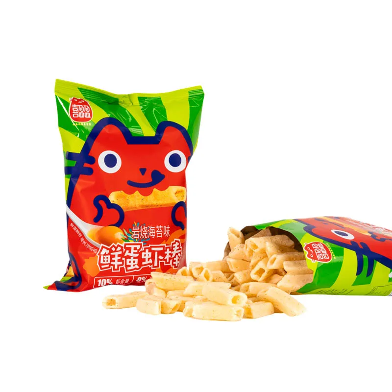 OEM 40 г палочки для креветок с несколькими вкусами необжаренные здоровые закуски хрустящие пышные морепродукты фрукты овощи Халяль сертифицированный пакет