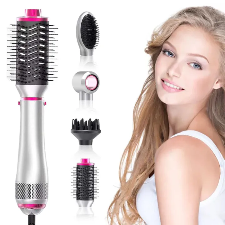 Private Label Multifunction Rotary  One-Step Hot 5 In 1 Air Brush Styler And Dryer Hot Air Hair Brush