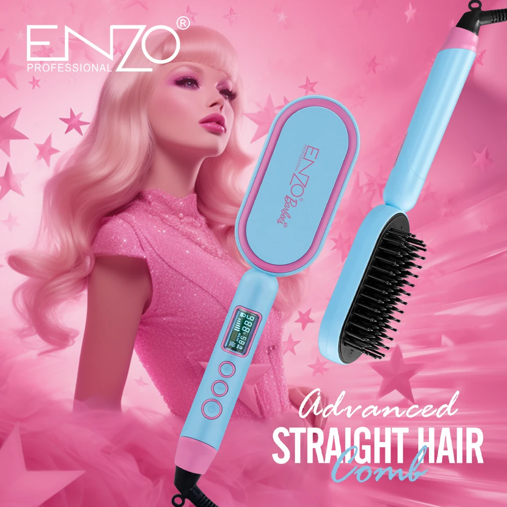 ENZO Multi planchas de cabello profesional Wholesale Electric Fast Straightener Comb Ionic Hot Brush Hair Straightening Comb